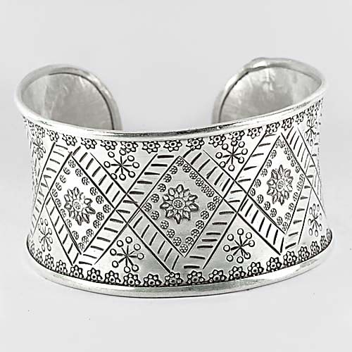 70 Sterling Silver Bangle Karen Jewelry Diameter 64 Mm. Adjustable 50.43 G. (1 of 3)