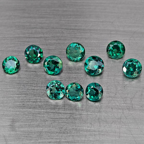 Natural Bluish Green Topaz 3.17 Ct. 10 Pcs Round Shape 4.1 Mm Gemstone from Brazil (1 of 3)
