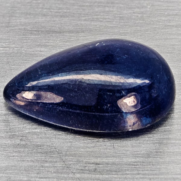 Natural Blue Sapphire 11.36 Ct. Pear Cabochon Shape 17.1 x 10.9 Mm Gemstone From Madagascar (1 of 3)