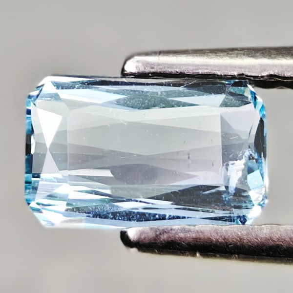 Natural Light Blue Aquamarine 0.53 Ct. Octagon Shape 6.2 x 4.2 Mm Gemstone From Brazil (1 of 3)