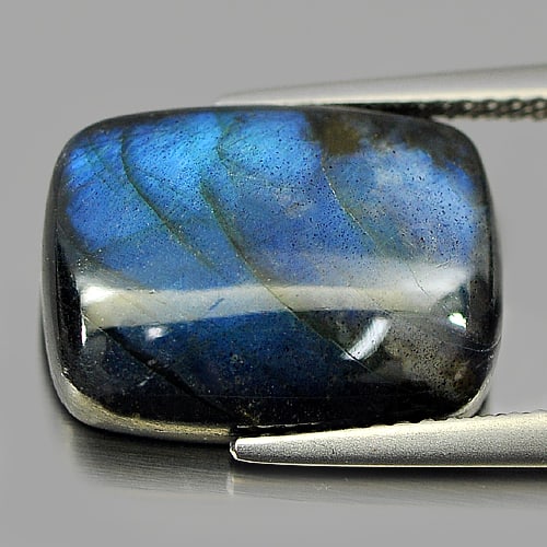 Natural Multi Color Blue Labradorite Doublet 9.16 Ct. Baguette Cabochon Shape 16 x 11 Mm. Unheated (1 of 3)