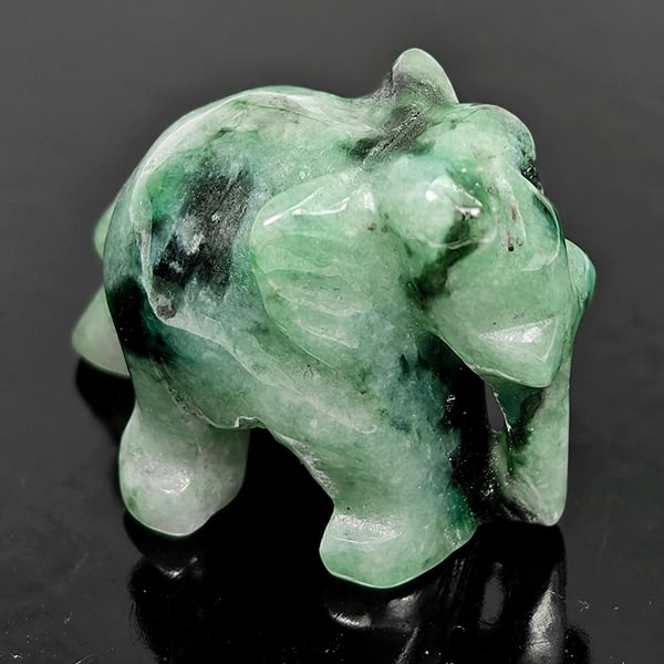 Natural Multi Color Jade 56.58 Ct. Elephant Carving Shape 17 x 29 Mm Gemstone From Thailand (1 of 3)