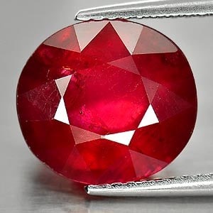 Certified Natural Red Ruby 7.00 Ct. Oval Shape 11.11 x 10.15 Mm Gemstone From Madagascar (1 of 4)