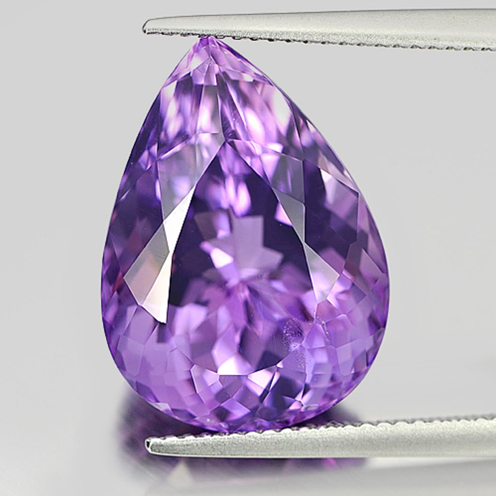 Natural Purple Amethyst 15.82 Ct. Pear Shape 19.3 x 14.2 Mm. Gemstone From Brazil (1 of 3)