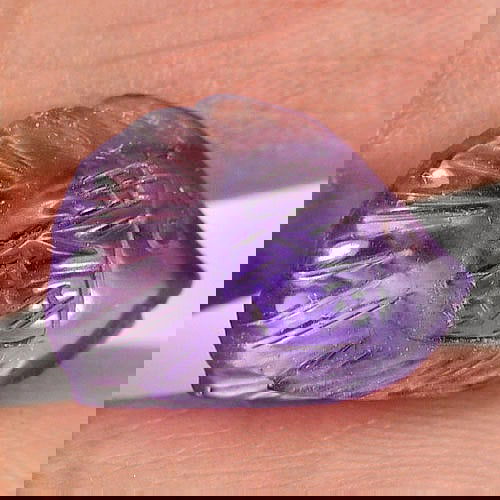 Natural Violet Amethyst 4.30 Ct. Fish Carving 13.9 x 10.2 Mm. Gemstone From Brazil (1 of 3)