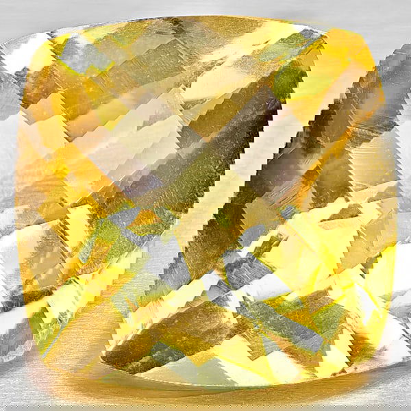 Natural Yellow Citrine 3.45 Ct. Cushion Checkerboard Cut 10 x 9.9 Mm Gemstone From Brazil (1 of 3)