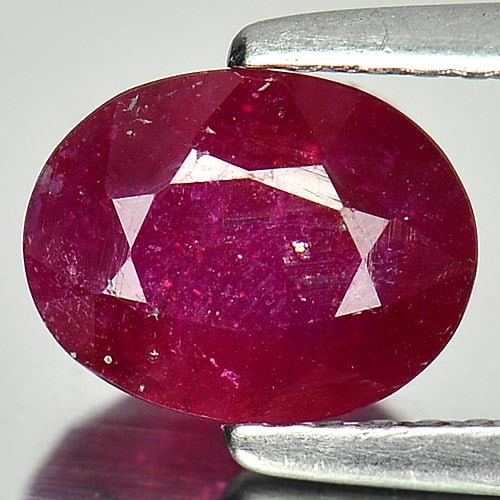 Natural Purplish Pink Ruby 1.60 Ct. Oval Shape 8 x 6 Mm. Gemstone From Mozambique (1 of 3)