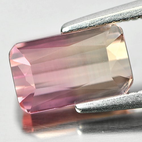 Natural Bi Color Tourmaline 1.67 Ct. VS Octagon Shape 8.2 x 5 Mm. Unheated Gemstone From Nigeria - 2