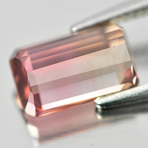 Natural Bi Color Tourmaline 1.67 Ct. VS Octagon Shape 8.2 x 5 Mm. Unheated Gemstone From Nigeria - 3