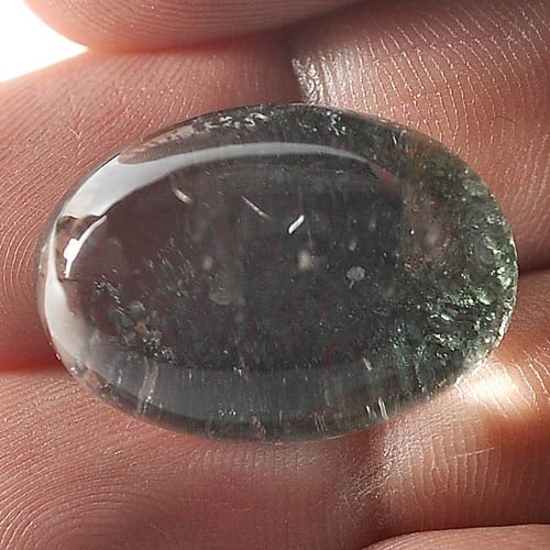 Natural White Green Moss Quartz 36.68 Ct. Oval Cabochon Shape 25 x 17.4 Mm Gemstone From Thailand (1 of 3)