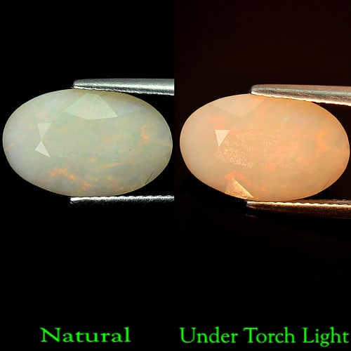 Natural Multi Color Opal 4.61 Ct. Oval Shape 15.6 x 10 Mm Gemstone From Ethiopia: Product ID: 818711150 Product Name: Natural Opal Weight: 4.61 CT. Size: 15.6 x 10 x 7.1 MM. Shape: Oval Color: Multi Color Clarity:Semi - Transparent Luster: Good Gems Origin: Ethiopia Treatment: Unhe