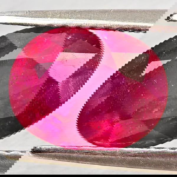 Natural Natural Purplish Red Ruby 2.62 Ct. Oval Shape 9.2 x 7.3 Mm Gemstone From Madagascar (1 of 3)