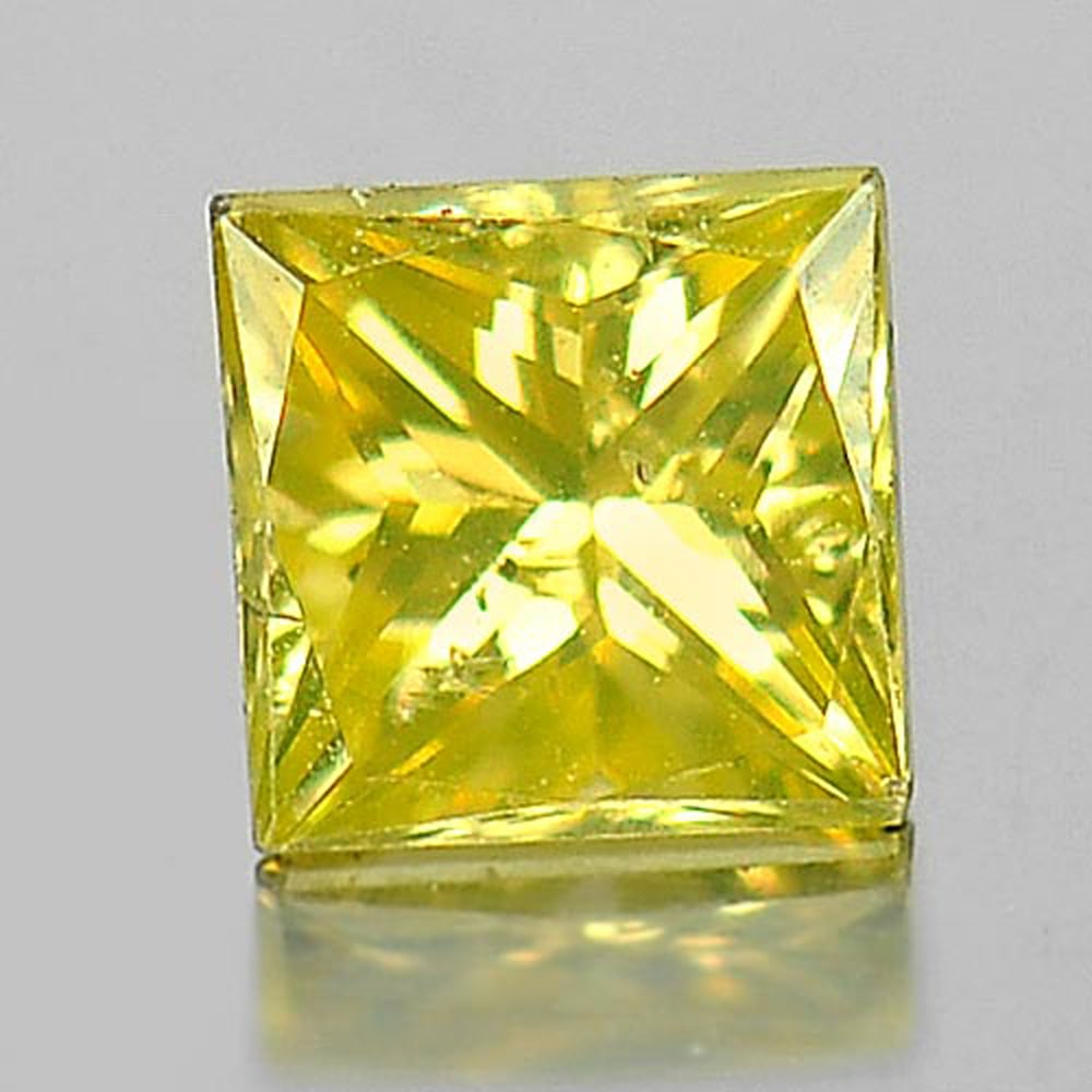 Natural Yellow Diamond 0.13 Ct. Square Princess Cut 2.8 x 2.8 x 2 Mm. From Belgium (1 of 3)