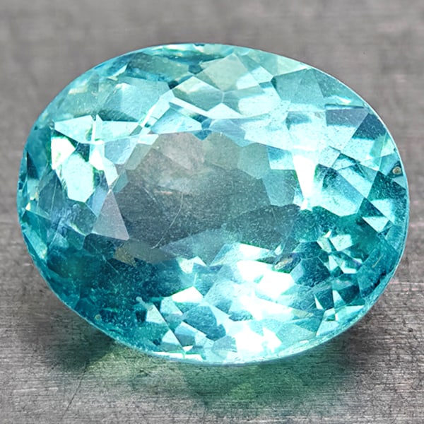 Natural Paraiba Color Apatite 1.88 Ct. Oval Shape 8.2 x 6.8 Mm Gemstone From Tanzania (1 of 3)