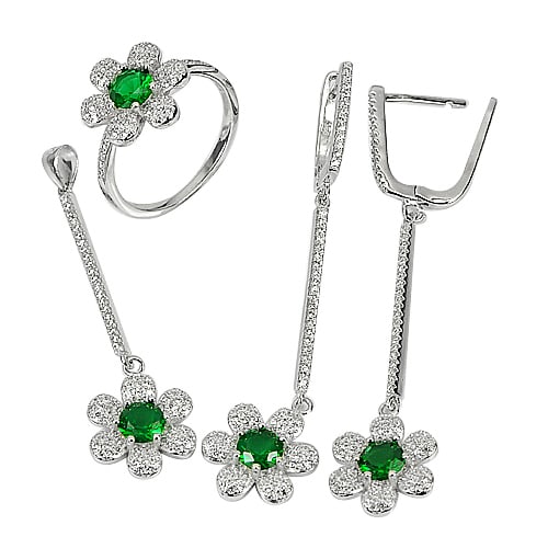 925 Sterling Silver Jewelry Set Ring Size 8 Earrings Pendants 12.89 G. Beautiful Design (1 of 3)