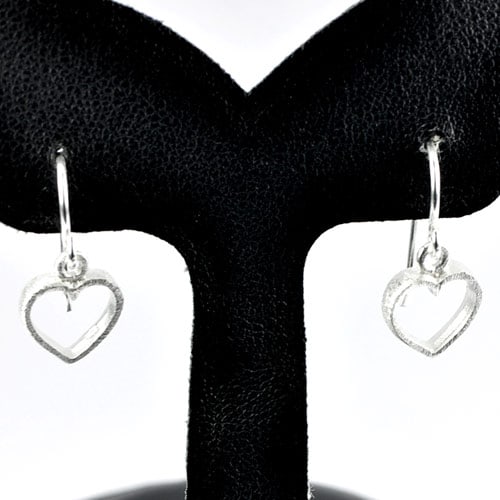 925 Sterling Silver Heart Dangle Earrings Jewelry 1.24 Grams (1 of 3)