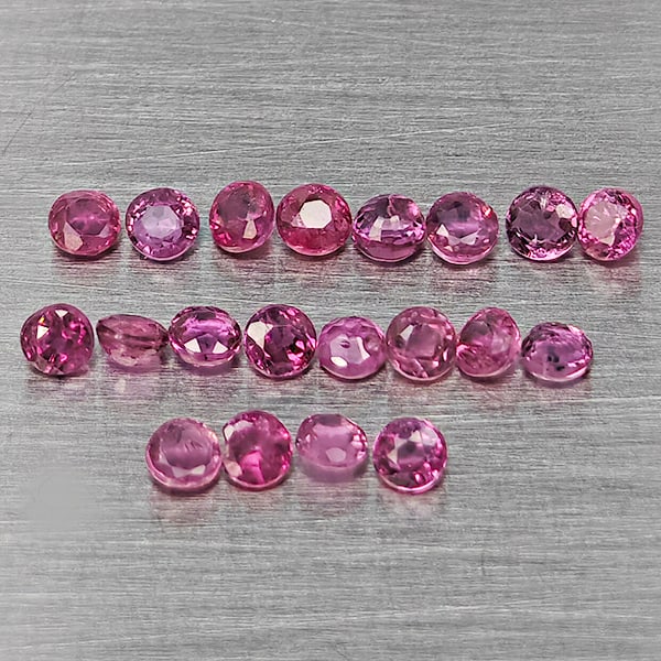 Natural Pink Red Ruby 0.73 Ct. 20 Pcs Round Shape 1.9 Mm Gemstone From Thailand (1 of 3)