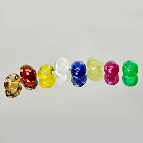 Natural Mixed Gemstone 3.69 Ct. 8 Pcs Oval Cabochon Shape 5.1 x 4 To 4.8 x 3.9 Mm. From Tanzania (1 of 3)