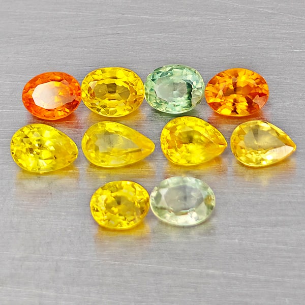 Natural Fancy Color Sapphire 1.96 Ct. 10 Pcs Mixed Shape Gemstones From Tanzania (1 of 3)