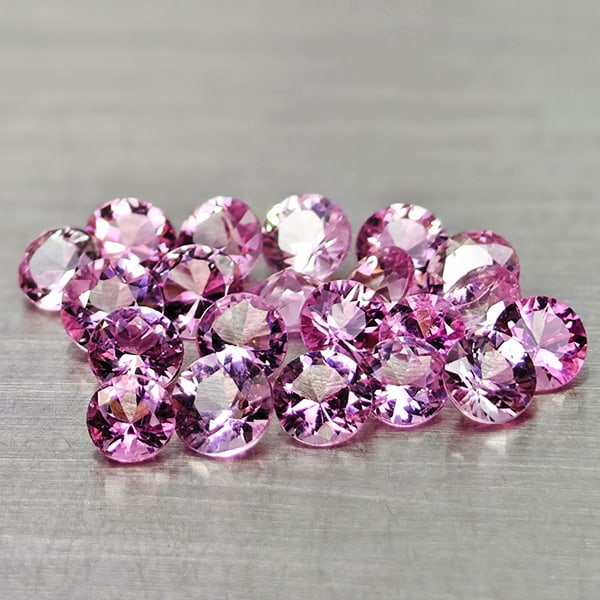 Natural Pink Tourmaline 1.64 Ct. 21 Pcs Round Shape 2.9 Mm. Gemstones From Nigeria: Product ID: 807250823 Product Name: Natural Tourmaline Weight: 1.64 CT. Size: 2.9 x 2.9 x 1.8 MM. Shape: Round Color: Party Color Pink Clarity:VSI Luster: Good Gems Origin: Nigeria Treatment: Unheated