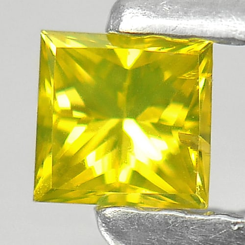 Natural Yellow Diamond 0.17 Ct. Square Princess Cut 3 x 3 x 2 Mm. (1 of 3)
