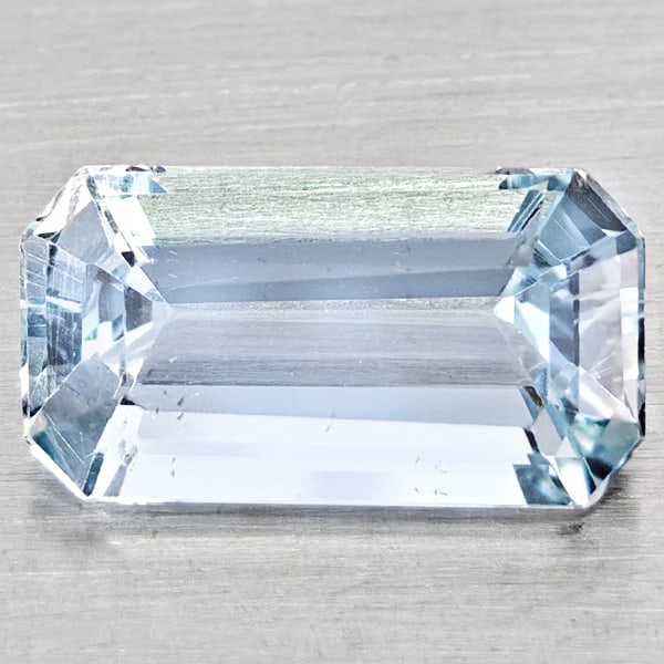 Natural Light Blue Aquamarine 1.76 Ct. Octagon Shape 10.4 x 5 Mm Gemstone from Brazil (1 of 3)
