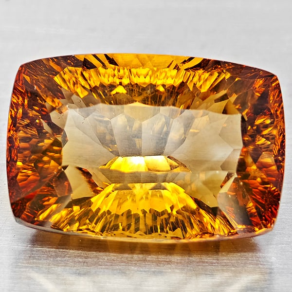 Natural Imperial Topaz 21.32 Ct. Cushion Concave Cut 18.6 x 12.8 Mm Gemstone From Brazil (1 of 3)