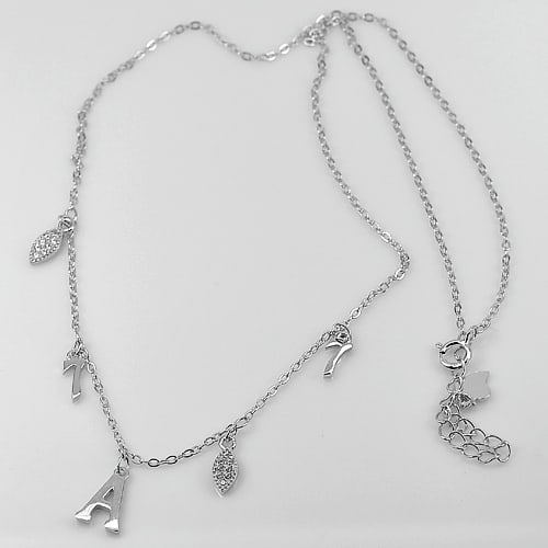 925 Sterling Silver Necklace Jewelry Length 17 Inch. Beautiful Design 2.50 Grams: Product ID: 280540119 Product Type: 925 Sterling Silver Fine Jewelry Jewelry Weight: 2.50 Grams. Gemstones Color: Silver Metal: Solid Silver 92.5%. Gemstone Detail: About. White CZ Round Size 1 x 1 Mm