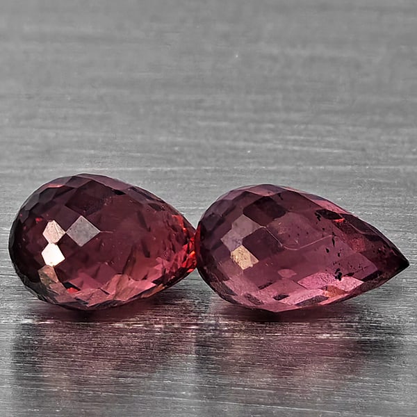 Natural Purplish Pink Rhodolite Garnet 1.27 Ct. 2 Pcs Briolette Shape 5.8 x 3.5 Mm Gemstone From (1 of 3)