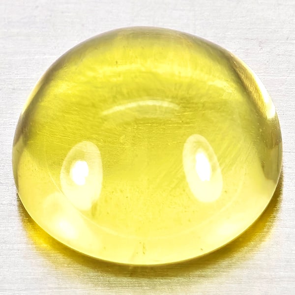 Natural Yellow Lemon Quartz 5.71 Ct.Oval Cabochon Shape 11.4 x 6.6 Mm Gemstone From Brazil (1 of 3)