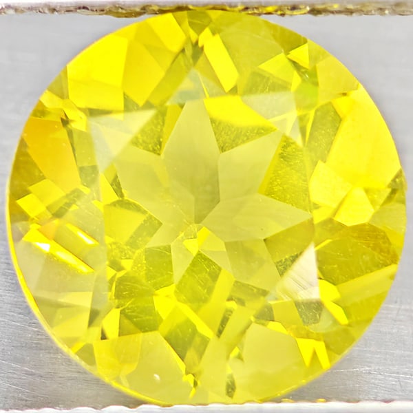 Natural Yellow Lemon Quartz 3.68 Ct. Round Shape 10.1 Mm Gemstone From Brazil (1 of 3)