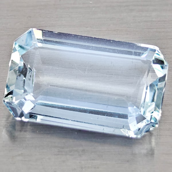 Natural Light Blue Aquamarine 1.57 Ct. Octagon Shape 10 x 6.4 Mm Gemstone From Brazil (1 of 3)