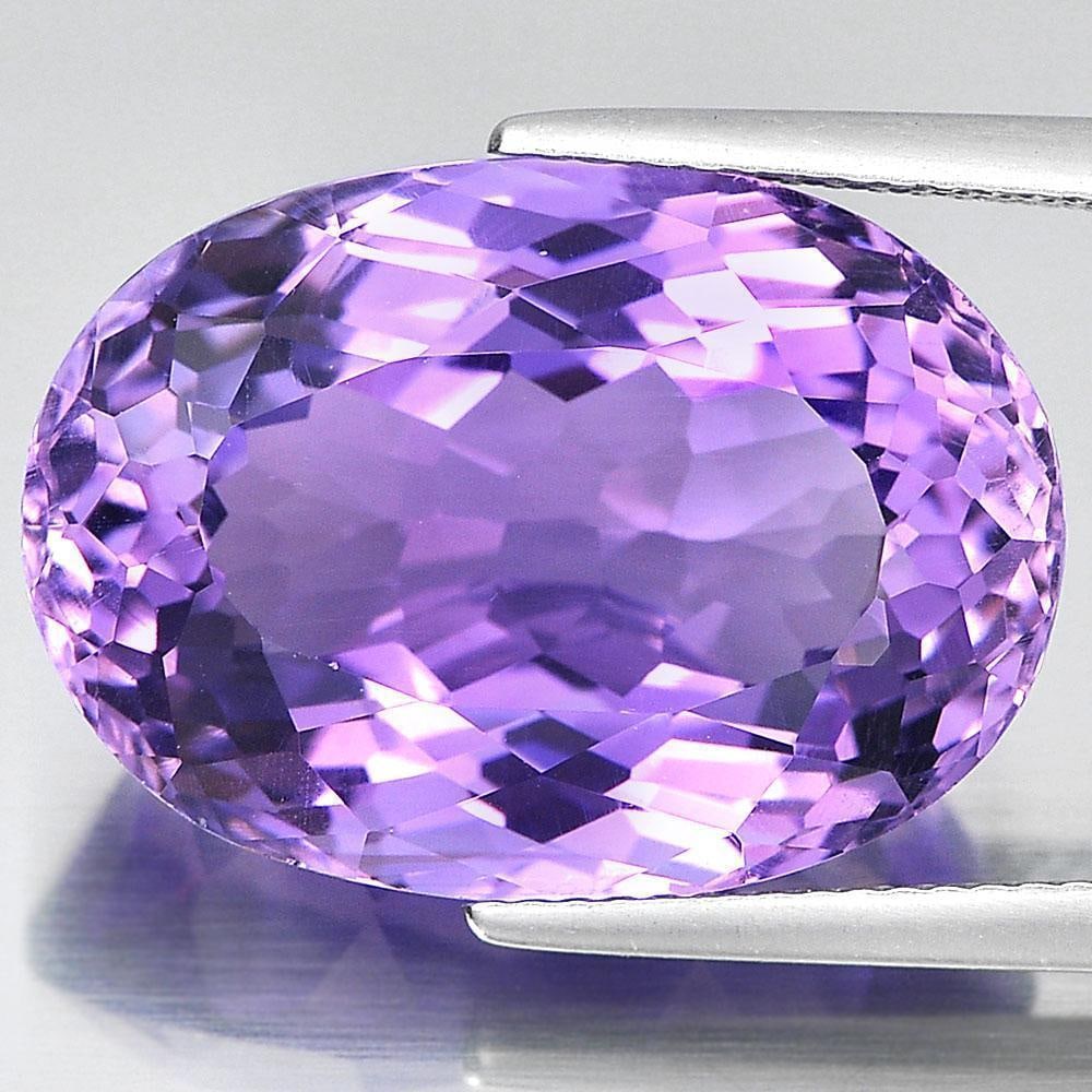 Natural Purple Amethyst 19.68 Ct. VVS Oval Shape 20.5 x 14.7 Mm. Gemstone From Brazil (1 of 3)