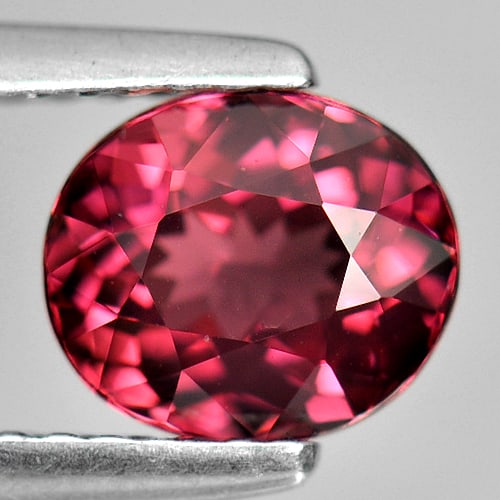 Natural Purplish Pink Rhodolite Garnet 1.61 Ct. Oval Shape 7.1 x 6 Mm. Gemstone From Madagascar (1 of 3)