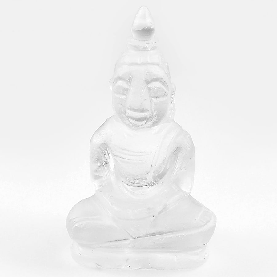 Natural White Quartz 52.80 Ct. Buddha Carving Size 38 x 22 Mm. Unheated Gemstone (1 of 3)