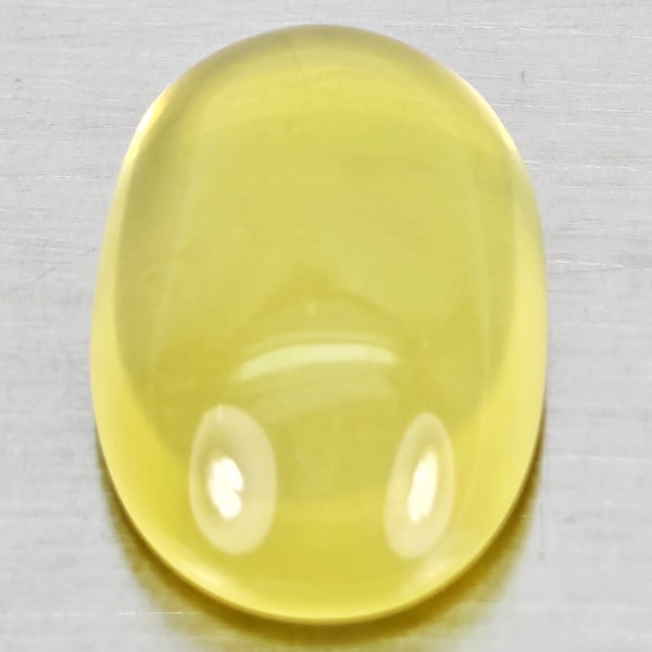 Natural Yellow Lemon Quartz 10.75 Ct.Oval Cabochon Shape 18.4 x 12 Mm Gemstone From Brazil (1 of 3)