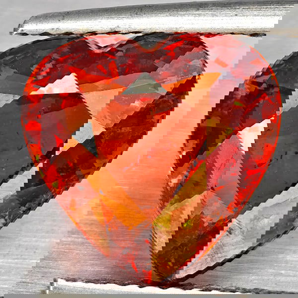 Natural Orangish Red Spessartine Garnet 4.83 Ct. Heart Shape 9.3 Mm Gemstone From Namibia (1 of 3)