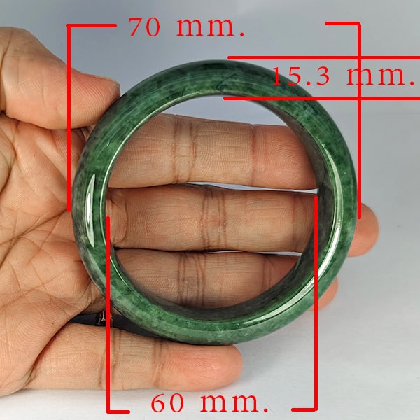 Natural Green Jade Bangle 360.86 Ct. Diameter 60 Mm Gemstone from Thailand (1 of 3)