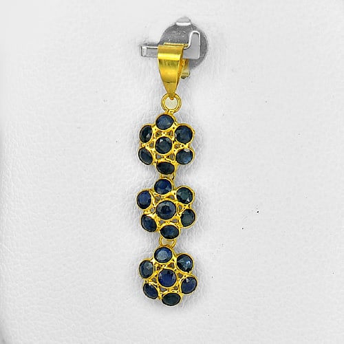 Natural Blue Sapphire 18K Yellow Gold Pendant Jewelry 0.92 Ct. Beautiful Flower Design: Jewelry Setting Metal: 18 K Solid Gold Jewelry Weight: 0.62 Grams. Gemstones Details Product ID: 202200219 Product Name: Gold Jewelry Pendant Total Gem Weight: 0.92 CT. Gems Size: 2.5 x 2.5 MM. Shape: