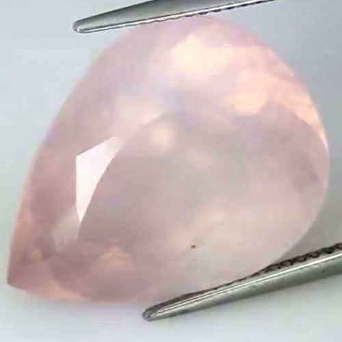 Natural Rose Pink Quartz 19.30 Ct. VVS Pear Shape 22 x 16.4 Mm. Gemstone Unheated (1 of 3)