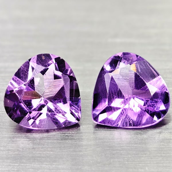 Natural Purple Amethyst 1.31 Ct. 2 Pcs Pear Shape 6.2 Mm Gemstones From Brazil (1 of 3)