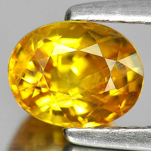 Natural Yellow Sapphire 1.30 Ct. Oval Shape 7 x 5.5 Mm. Gemstone From Thailand: Product ID: 806142658 Product Name: Natural Yellow Sapphire Weight: 1.30 CT. Size: 7 x 5.5 x 4.2 MM. Shape: Oval Color: Yellow Clarity:SI1 Luster: Very Good Gems Origin: Thailand Treatment: Heated Cry