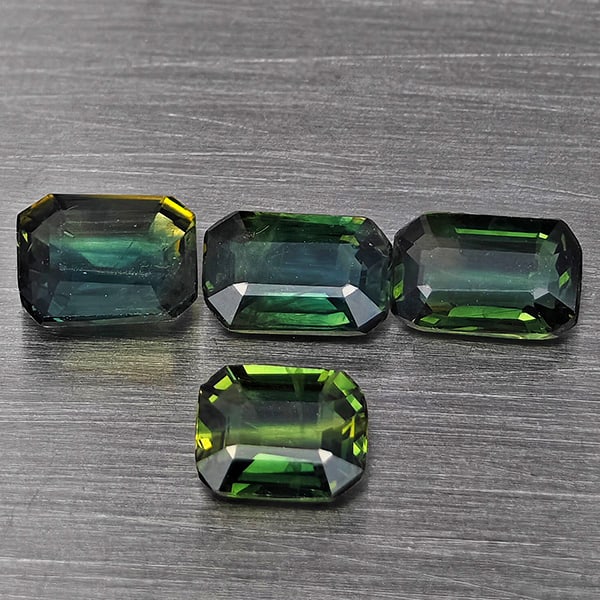 Natural Greenish Yellow Sapphire 2.96 Ct. 4 Pcs Octagon Shape Gemstones From Thailand (1 of 3)