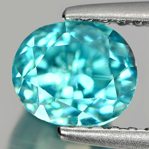 Natural Blue Zircon 1.91 Ct. Oval Shape 6.2 x 5.3 Mm Gemstone From Cambodia (1 of 3)