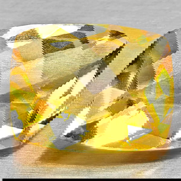 Natural Yellow Citrine 2.60 Ct. Cushion Checkerboard Cut 10.1 x 8.1 Mm Gemstone From Brazil (1 of 3)