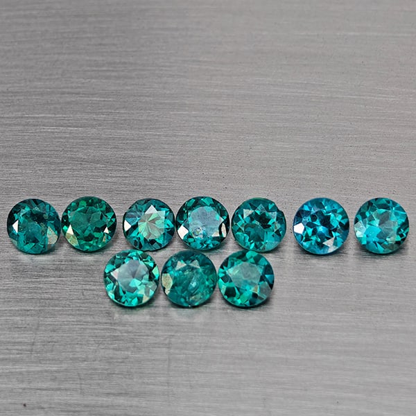 Natural Bluish Green Topaz 3.37 Ct. 10 Pcs Round Shape 4.4 Mm Gemstone from Brazil: Product ID: 807168830 Product Name: Natural Topaz Weight: 3.37 CT. Size: 4.4 x 4.4 x 3.3 MM. Shape: Round Color: Bluish Green Clarity:SI1 Luster: Good Gems Origin: Brazil Treatment: Treated Crystal St