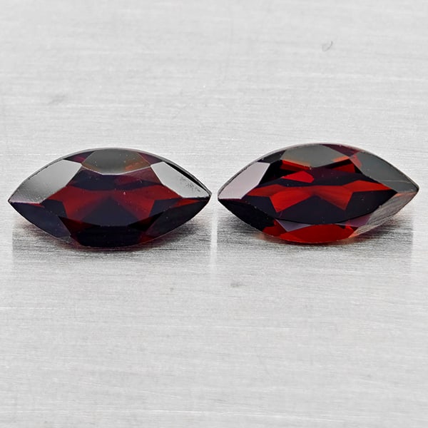 Natural Orangish Red Garnet 2.78 Ct. 2 Pcs Marquise Shape 5.1 x 10 Mm Gemstones From Tanzania (1 of 3)