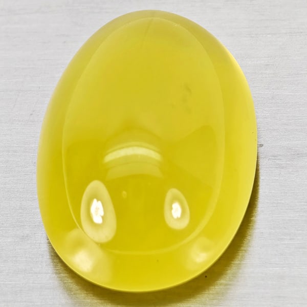 Natural Yellow Lemon Quartz 53.40 Ct. Oval Cabochon Shape 28 x 19 Mm Gemstone From Brazil (1 of 3)