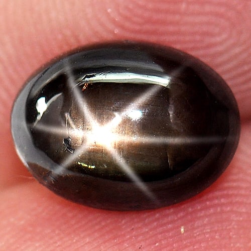 Natural Black Star Sapphire 3.88 Ct. Oval Cabochon Shape 9.9 x 7.5 Mm Gemstone From Thailand (1 of 3)