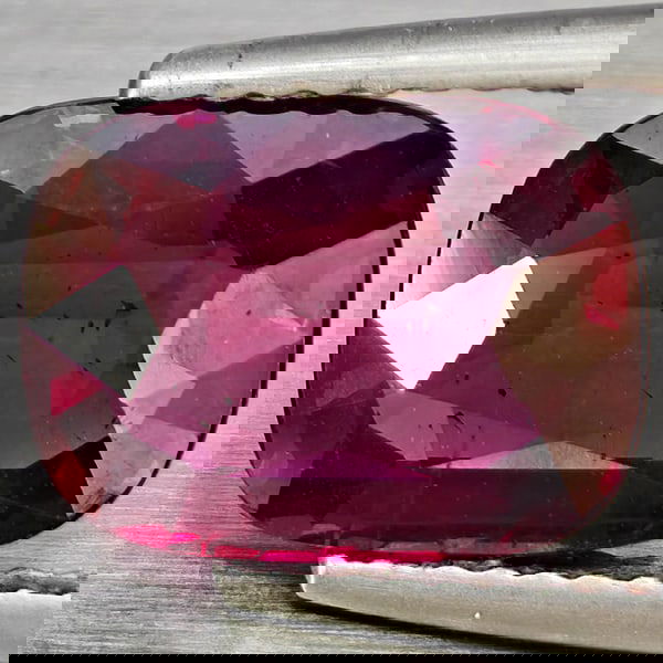 Natural Purplish Red Rhodolite Garnet 3.31 Ct. Cushion Shape 10.5 x 7.8 Mm Gemstone From Madagascar (1 of 3)